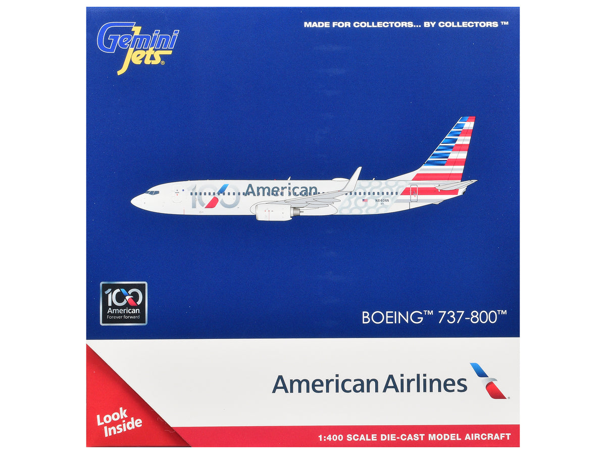 Boeing 737-800 Commercial Aircraft (N840NN) 1/400 Diecast Aircraft - GeminiJets