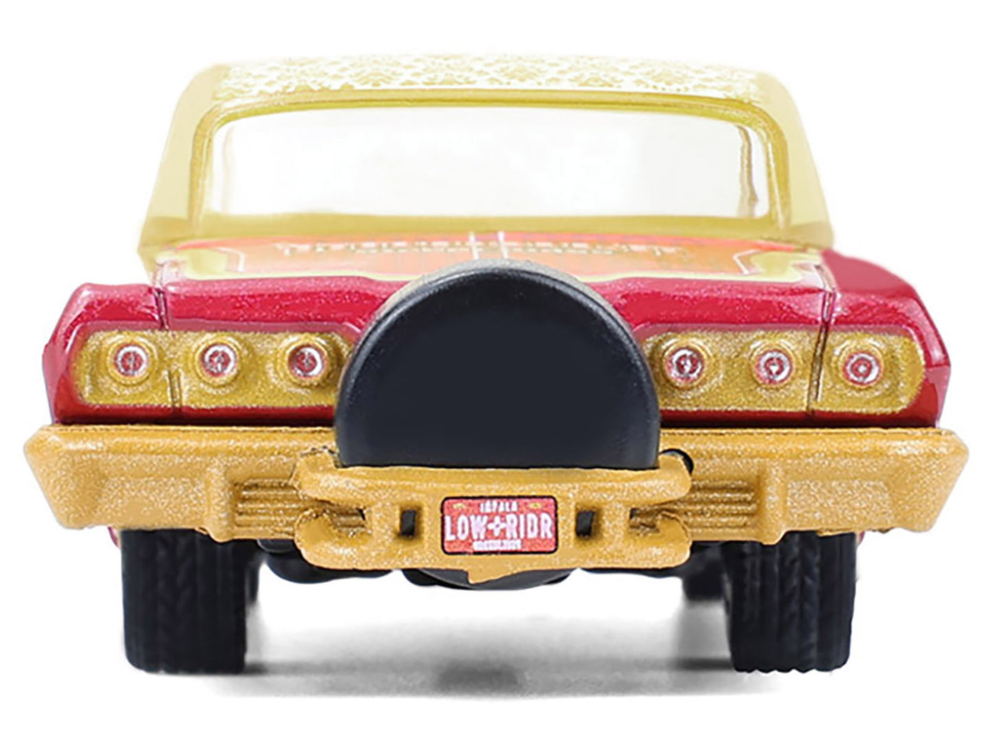 GreenLight 1963 Chevrolet Impala Lowrider "Michael Heralda Special Edition" Red Metallic with Cream Top and Interior Gold Graphics "Hobby Exclusive" Series 1/64 Diecast Model Car by <h2>1963 Greenligh
