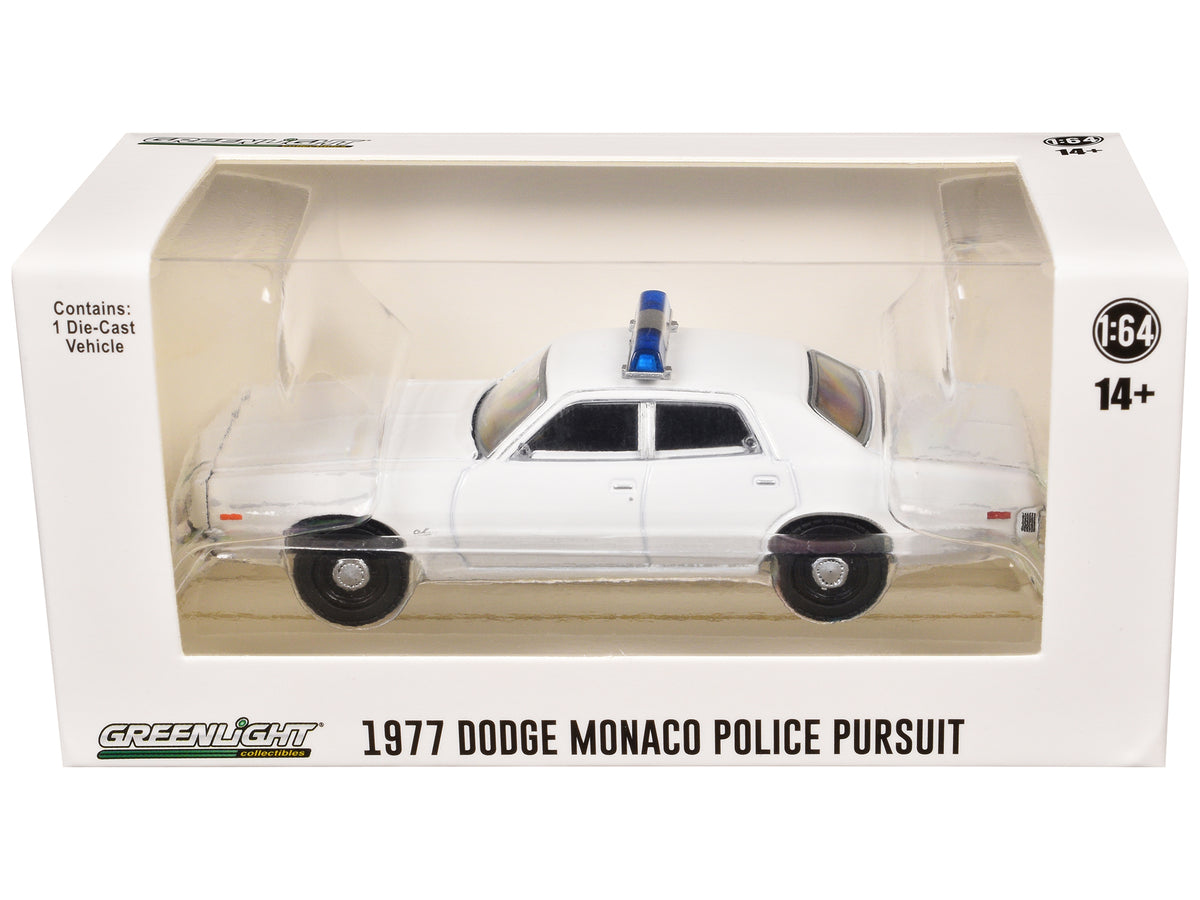 1977-78 Dodge Monaco Police Pursuit White 1/64 Diecast Model Car - Greenlight