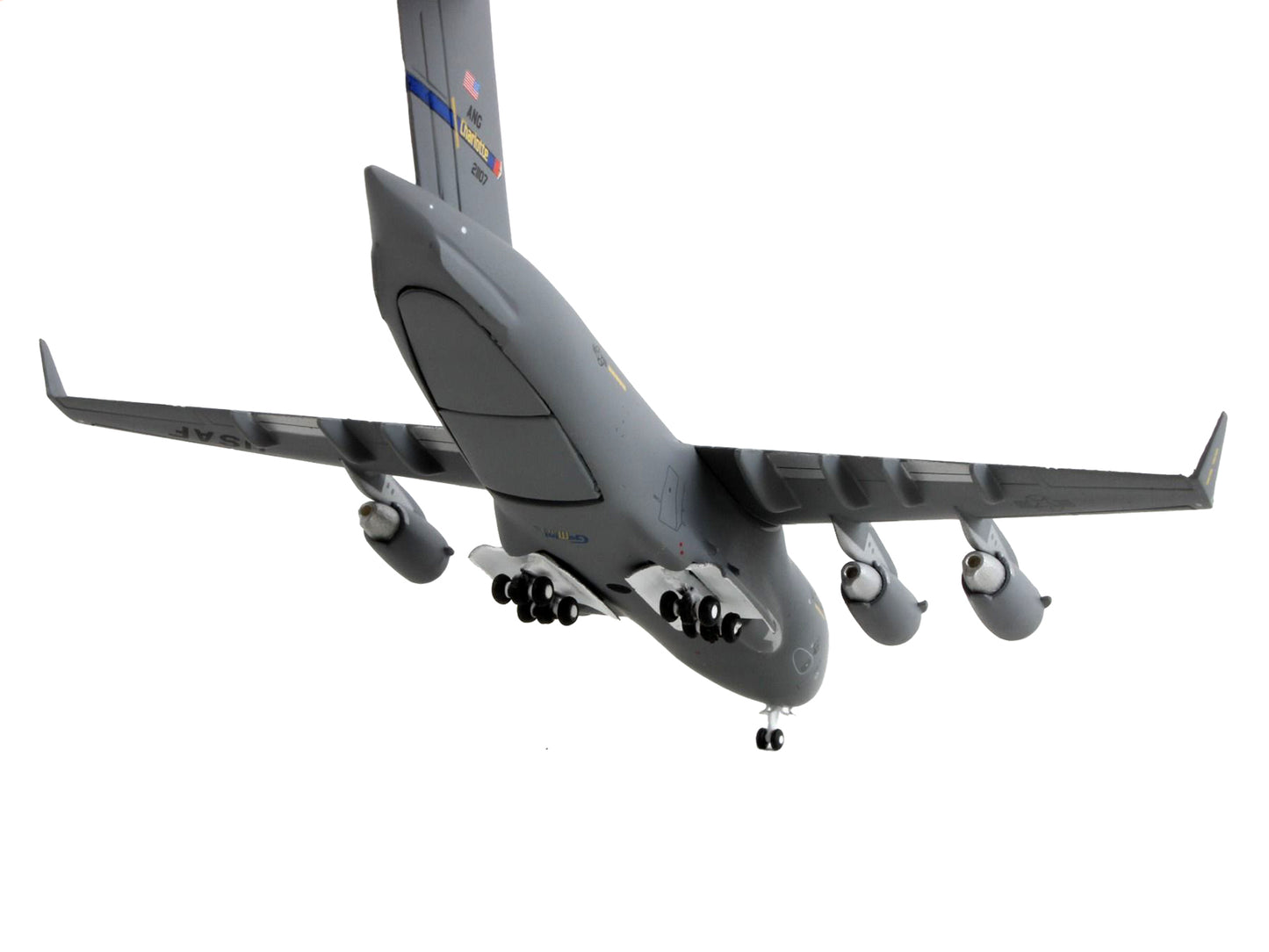 Boeing C-17 Globemaster III Transport Aircraft "Charlotte Air National Guard - United States Force" Gray "Gemini Macs" Series 1/400 Diecast Model Airplane by GeminiJets <h2>Boeing GeminiJets</h2> <p>H