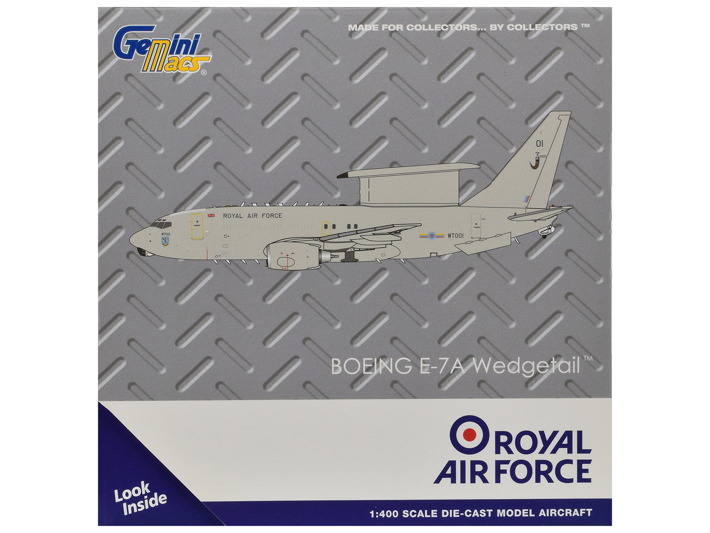 Boeing E-7A Wedgetail Aircraft "Royal Air Force" (WT001) Gray "Gemini Macs" Series 1/400 Diecast Model by GeminiJets <h2>Boeing GeminiJets</h2> <p>High-quality car perfect for collectors and enthusias