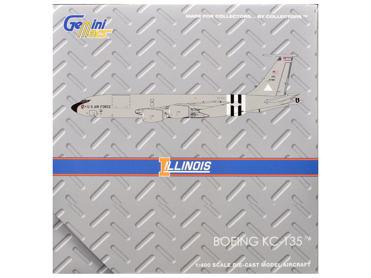 Boeing KC-135R Stratotanker Aircraft "Illinois Air National Guard" United States Air Force (63-7981) Gray "Gemini Macs" Series 1/400 Diecast Model Airplane by GeminiJets