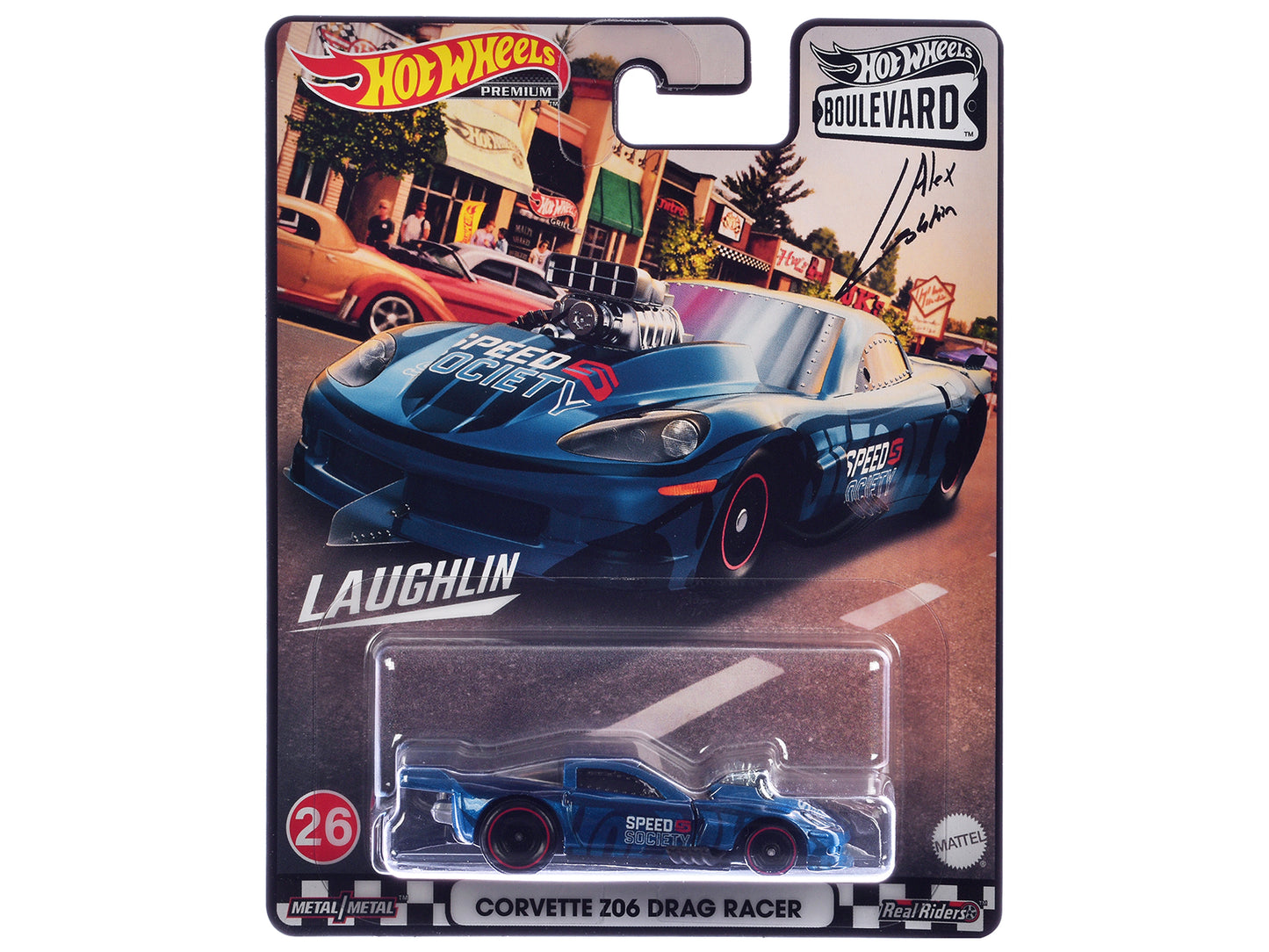 Hot Wheels Chevrolet Corvette Z06 Drag Racer "Speed Society" Blue Metallic with Graphics "Boulevard" Series Diecast Model Car by <h2>Chevrolet Wheels</h2> <p>High-quality perfect for collectors and en
