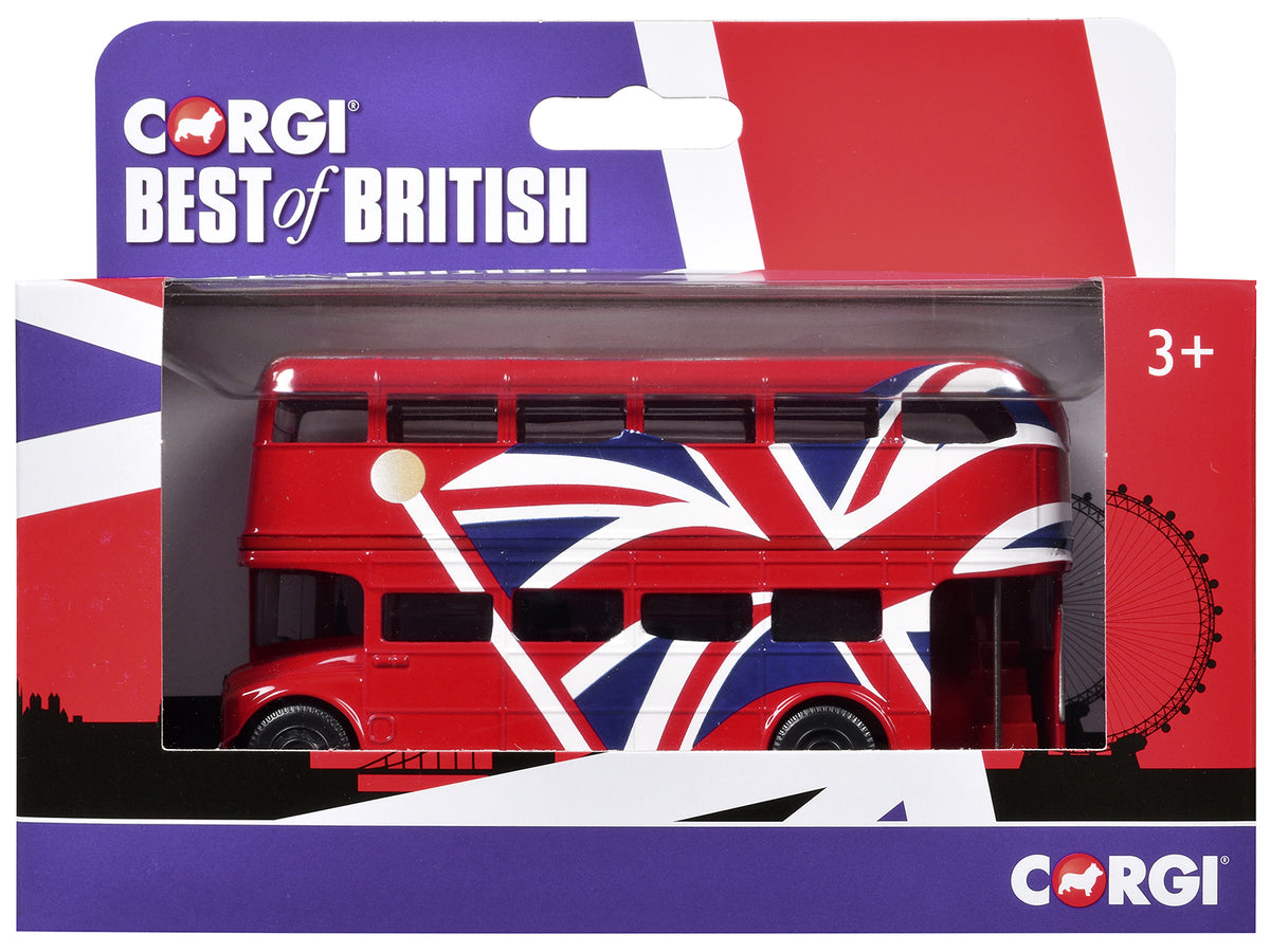 London Bus Red with UK Flag Graphics "Best of British" Series Diecast by Corgi