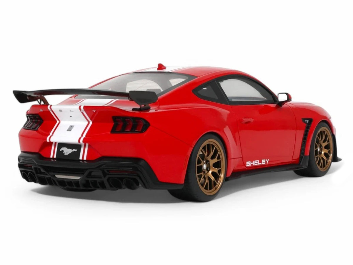 2025 Shelby Mustang Supersnake Race Red with White Stripes 1/18 Model