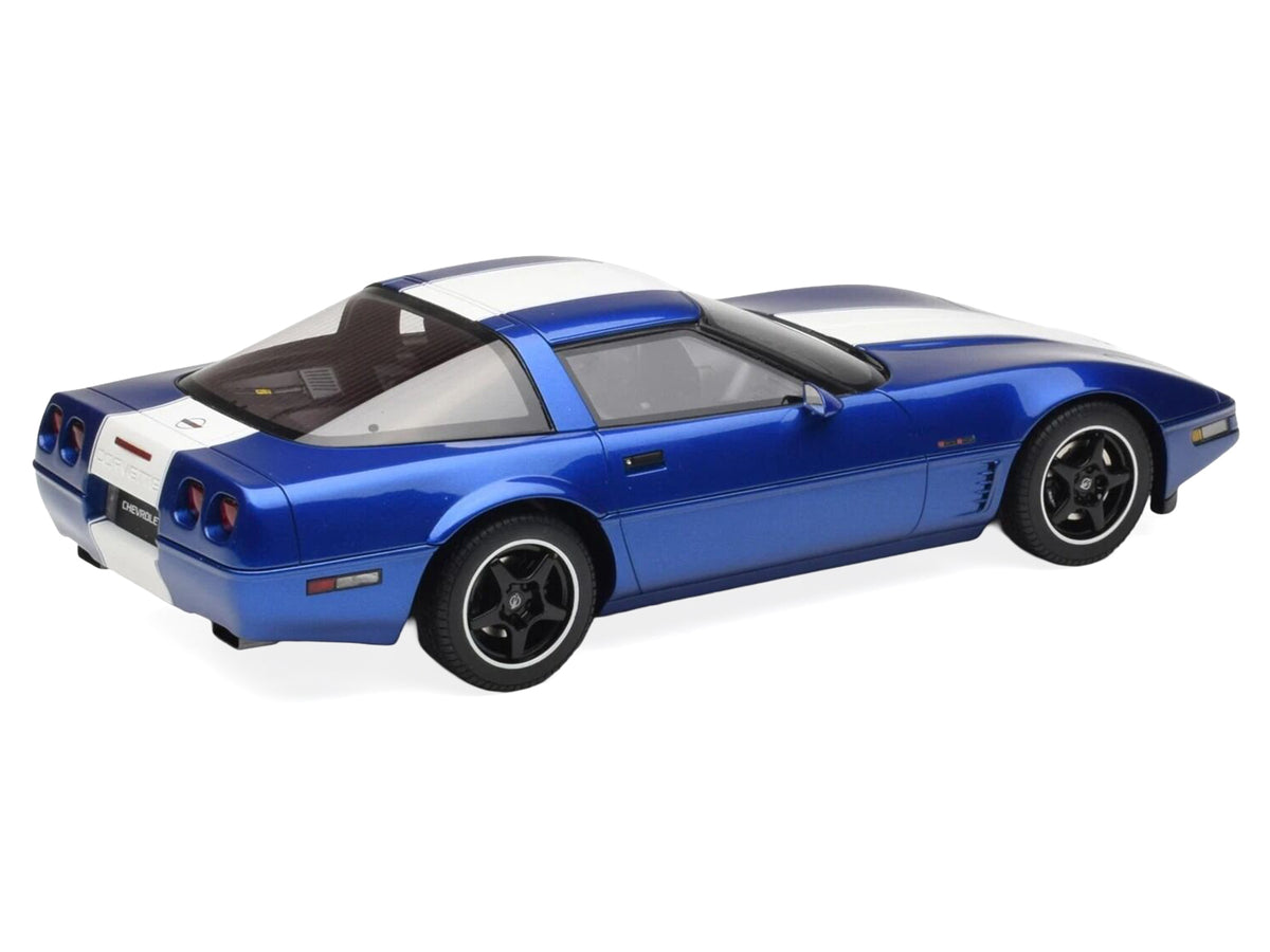 1996 Chevrolet Corvette C4 Grand Sport Blue Metallic White Stripe 1/18 Model