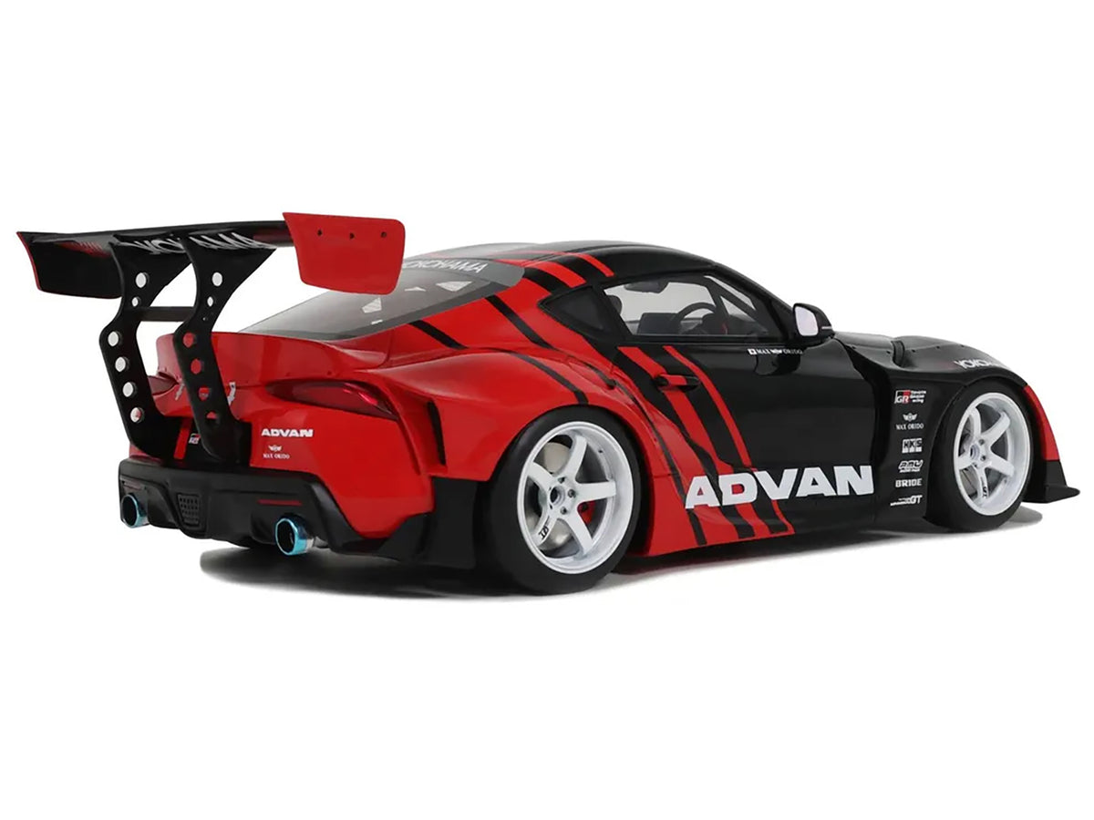 2020 Toyota Supra GR RHD (Right Hand Drive) "Advan" Black and Red 1/18 Model
