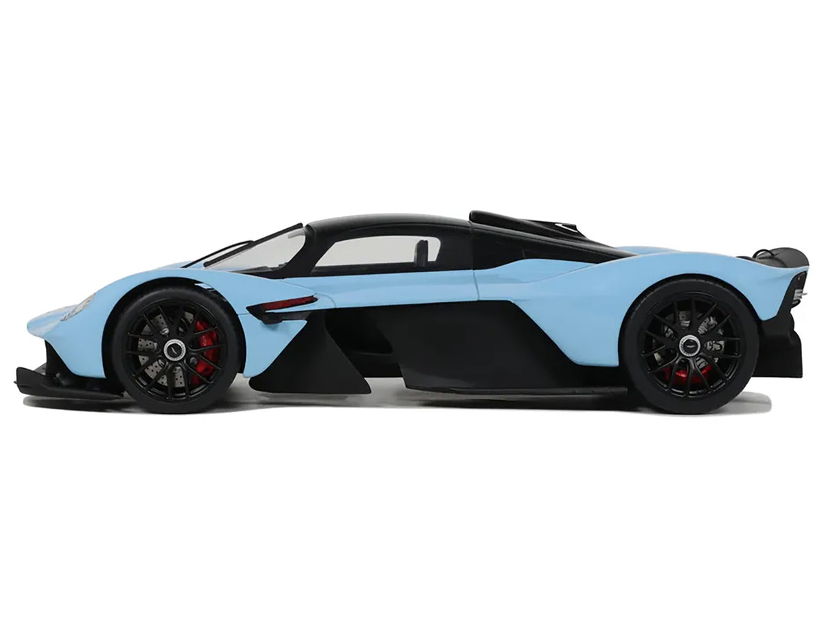 2023 Aston Martin Valkyrie Light Blue with Black Top 1/18 Model by GT Spirit