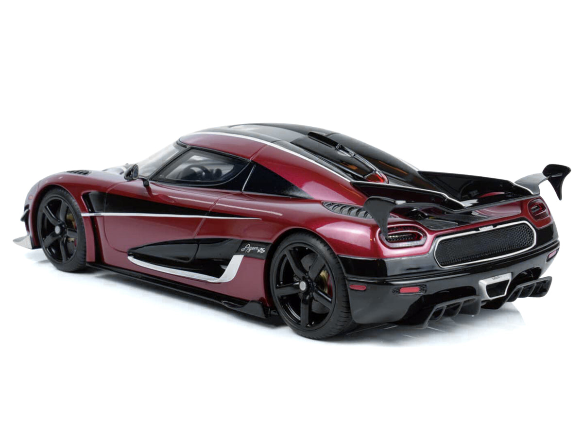 2017 Koenigsegg Agera RS Deep Red Metallic with Black Stripes 1/18 Model