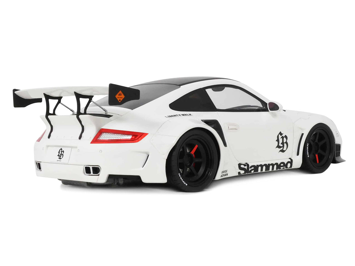 2024 Porsche 911 Turbo LB-Works White with Black Top 1/18 Model by GT Spirit