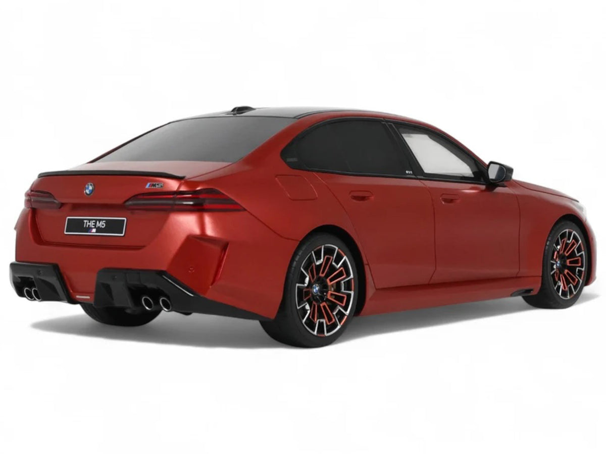 2025 BMW M5 Pebble Beach Edition Fire Orange Metallic with Black Top 1/18 Model