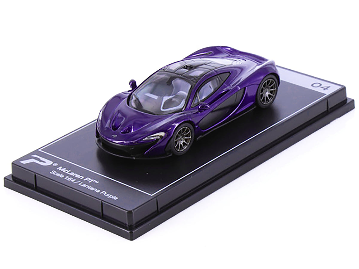 McLaren P1 Lantana Purple Metallic with Black Top 1/64 Diecast by PosterCars