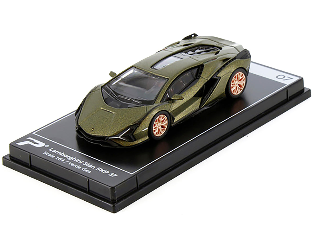 Lamborghini Sian FKP 37 Verde Gea Green Metallic 1/64 Diecast by PosterCars