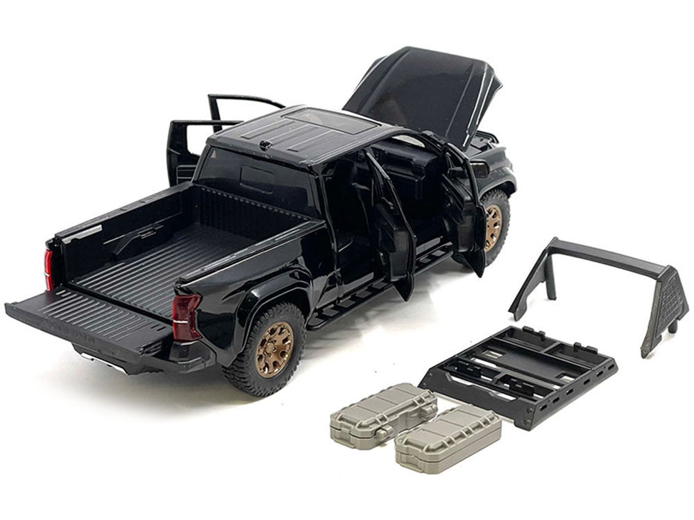 2024 Toyota Tacoma Trailhunter Edition Pickup Truck Black 1/24 Diecast