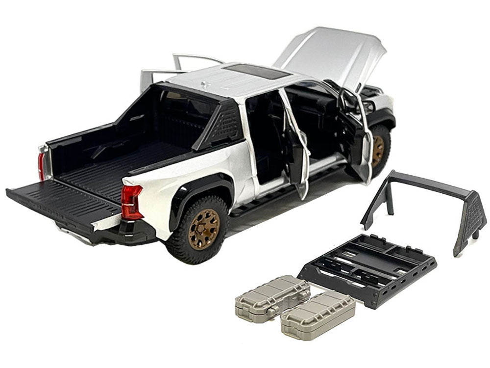 2024 Toyota Tacoma Trailhunter Edition Pickup Truck Silver Metallic 1/24 Diecast
