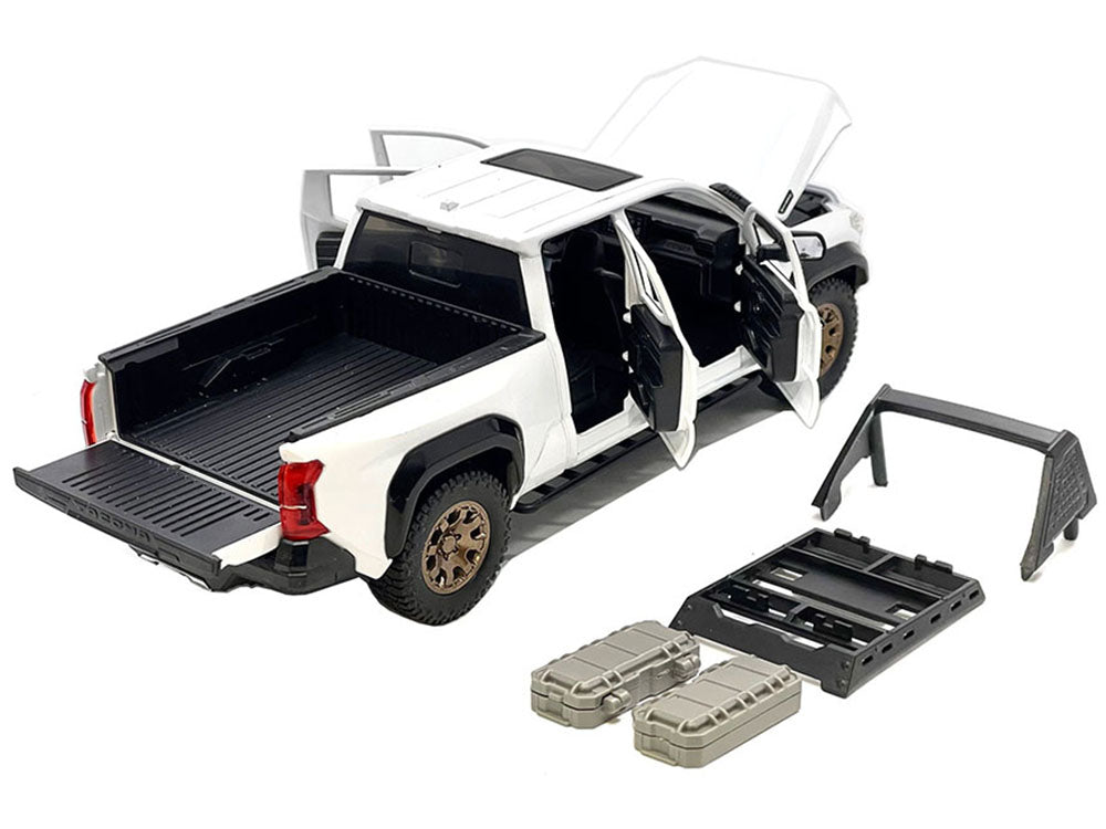 2024 Toyota Tacoma Trailhunter Edition Pickup Truck White Metallic 1/24 Diecast