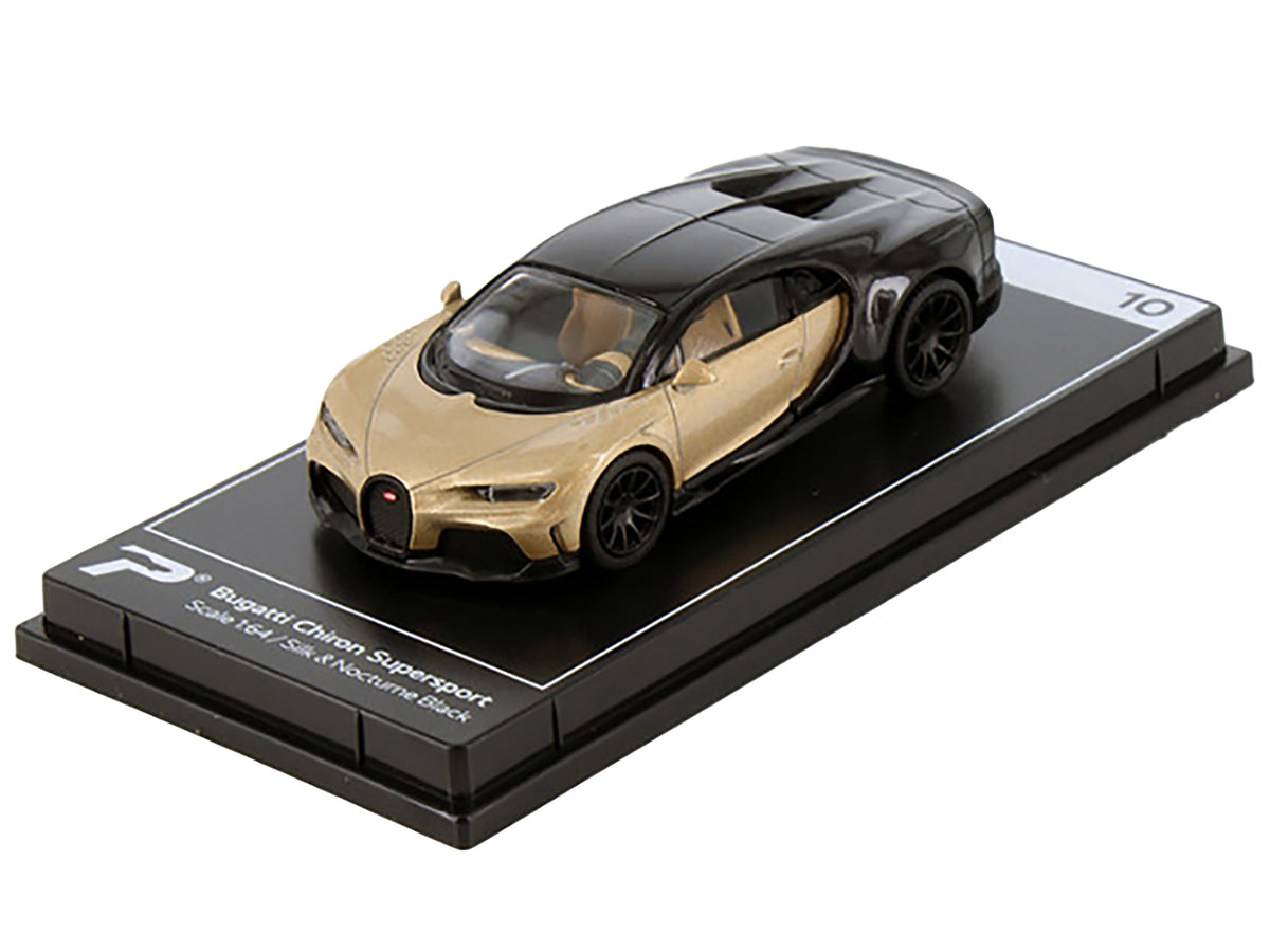 Bugatti Chiron Supersport Silk Gold Metallic and Nocturne Black 1/64 Diecast