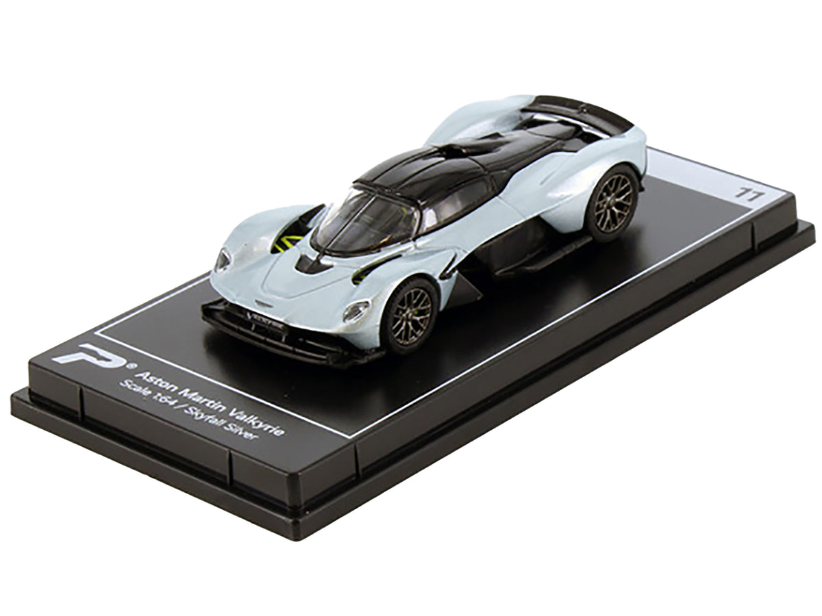 Aston Martin Valkyrie Skyfall Silver Metallic with Black Top 1/64 Diecast