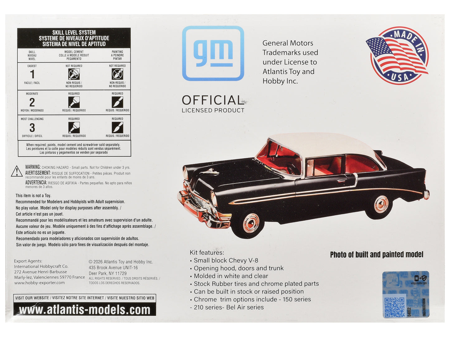 Skill 3 Model Kit 1956 Chevrolet Bel Air "Route 66" 1/25 Scale Model by Atlantis