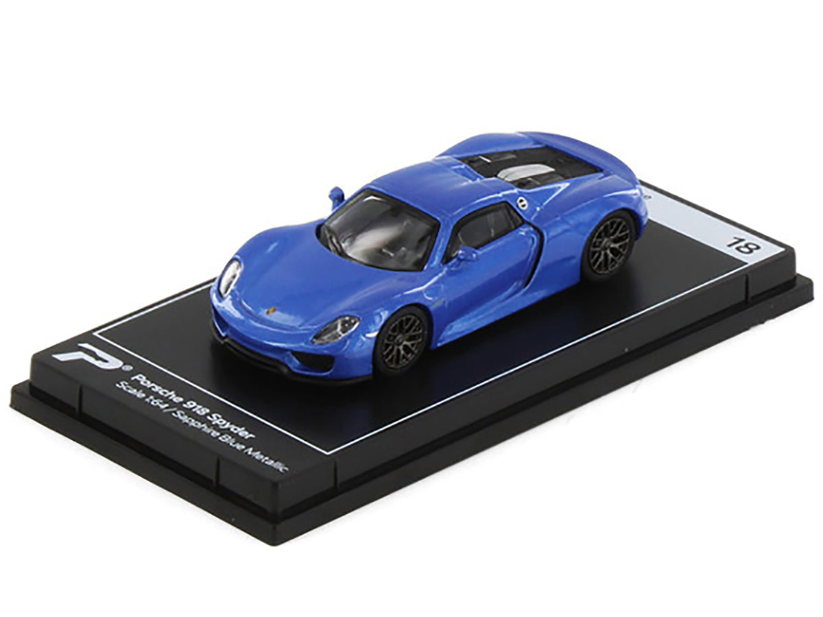Porsche 918 Spyder Sapphire Blue Metallic 1/64 Diecast by PosterCars