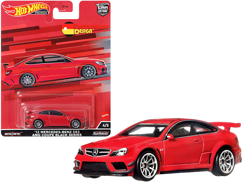 2012 Mercedes Benz C63 AMG Coupe Black Red Diecast Model Car - Hotwheels