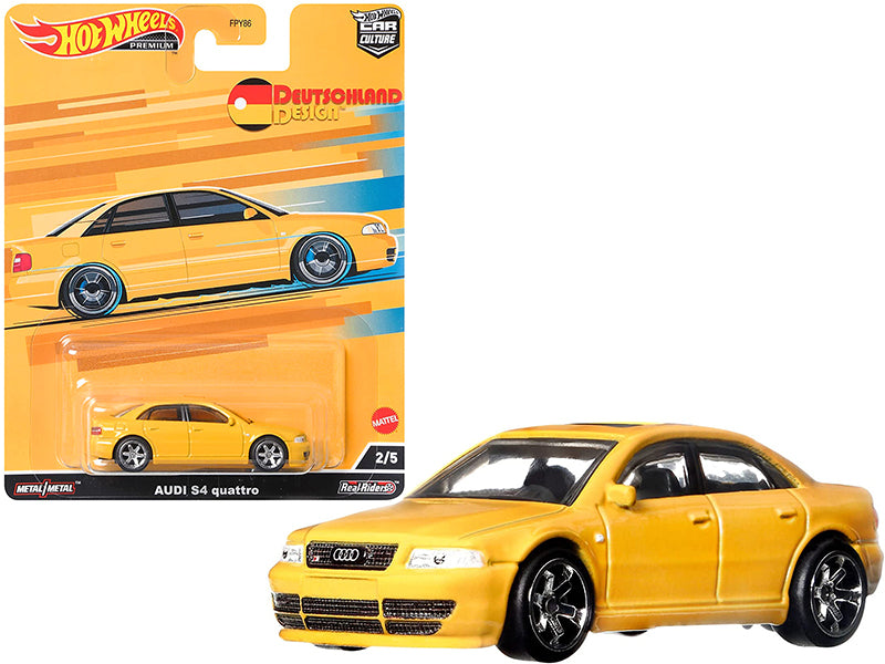 Audi S4 Quattro Sunroof Yellow Diecast Model Car Diecast Model Car - Hotwheels
