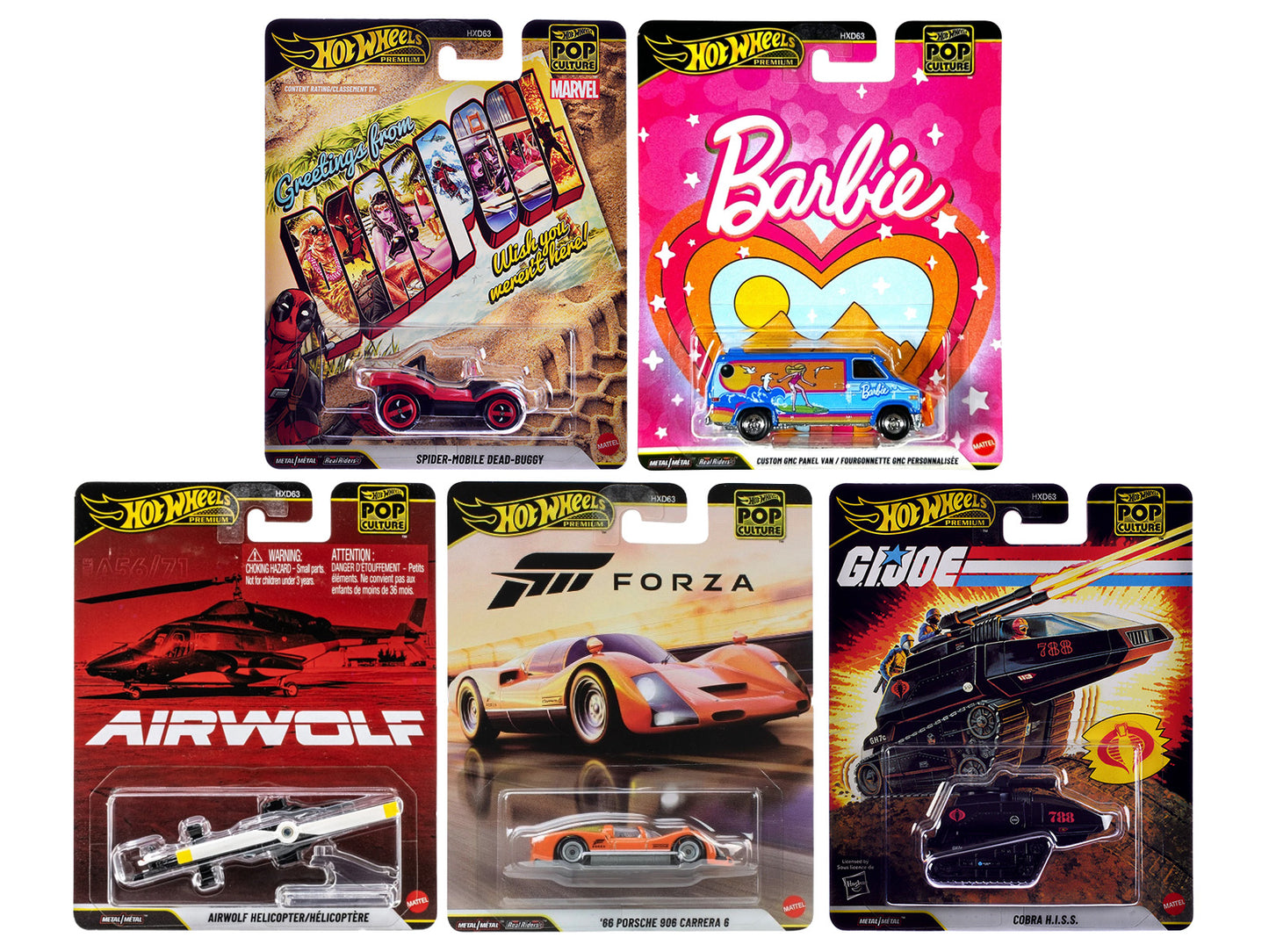 Hot Wheels "Pop Culture 2025" 5 piece Set Q "Premium Series" Diecast Model Cars by <h2>"Pop Wheels</h2> <p>High-quality car perfect for collectors and enthusiasts. Features detailed interior exterior