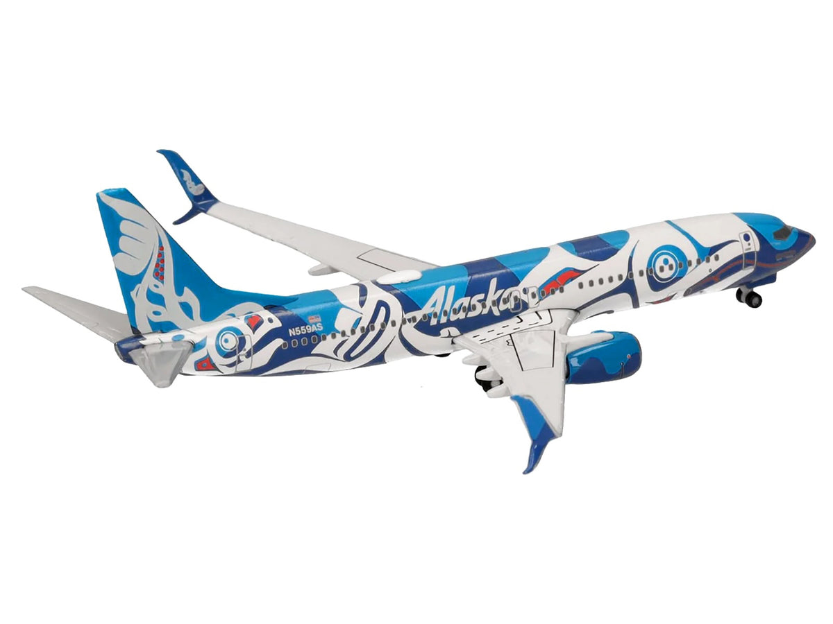 Boeing 737-800 Commercial Aircraft Blue & White 1/500 Diecast Airplane by Herpa