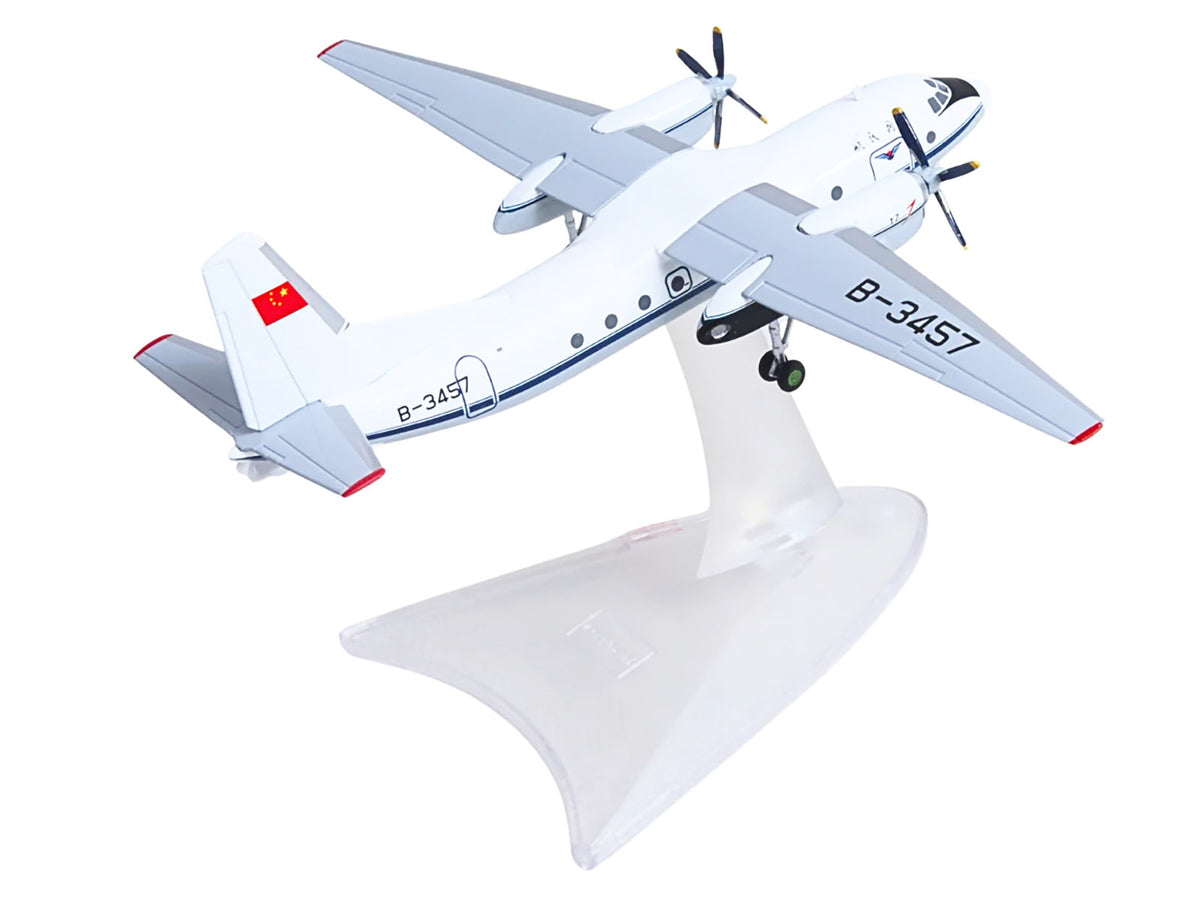 Xian Y-7 Commercial Aircraft CAAC Airlines White Blue Stripes 1/200 Diecast