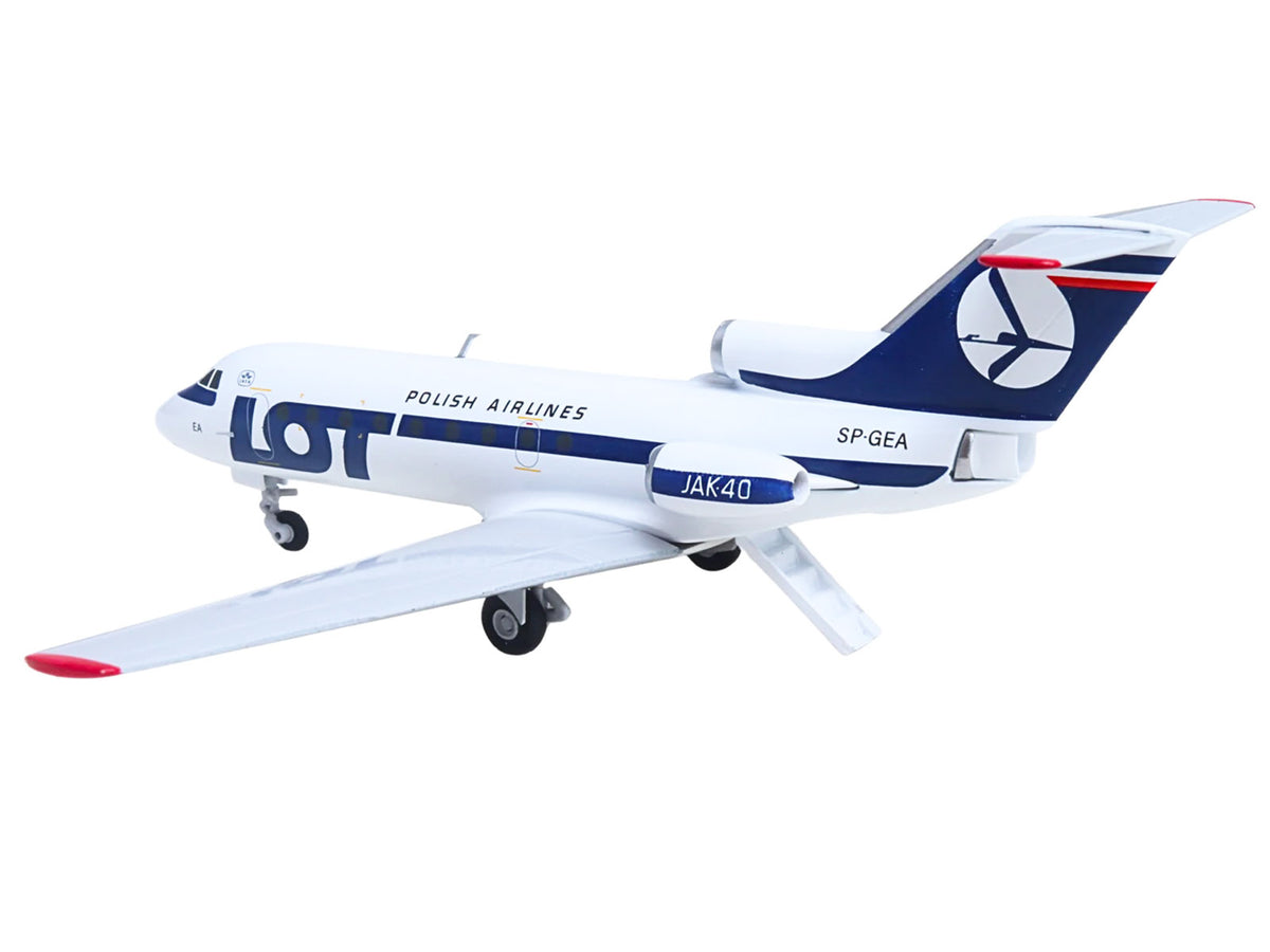 Yakovlev Yak-40 Commercial Aircraft White with Blue Stripes Tail 1/200 Diecast