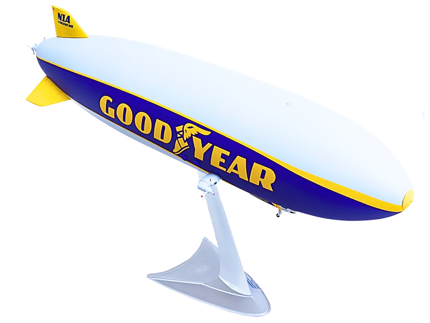 Zeppelin NT Aircraft "Goodyear Blimp - Wingfoot One" (N1A) Gray and Blue with Yellow Stripes 1/200 Diecast Model by Herpa
