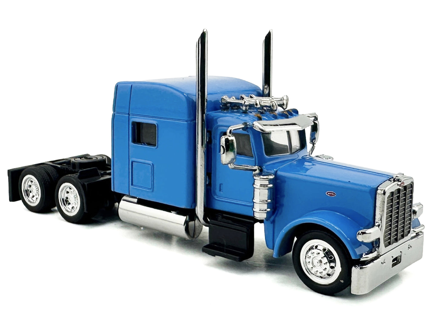 Peterbilt 389 Truck Tractor with Sleeper Cab Baby Blue 1/87 Scale Plastic Model