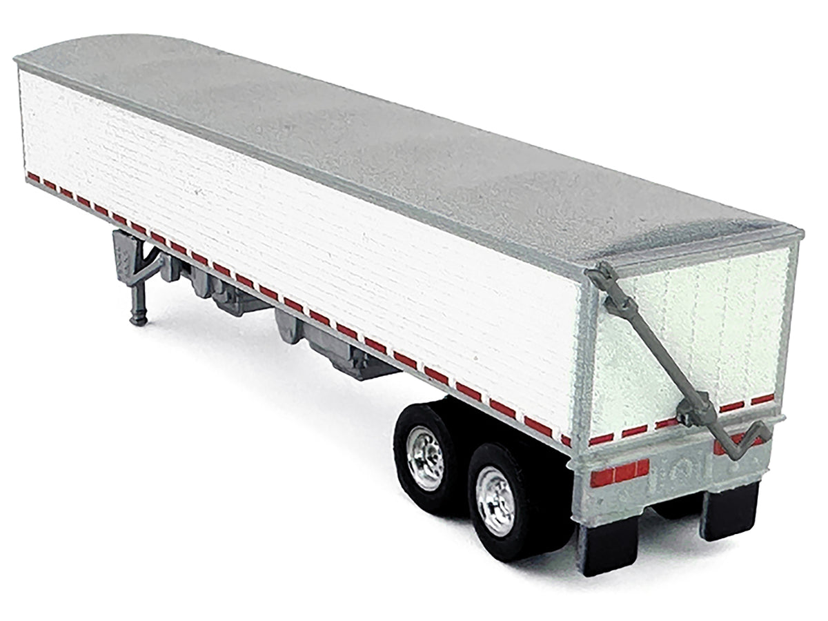 Covered Grain Trailer White with Silver Tarp 1/87 (HO) Plastic Model