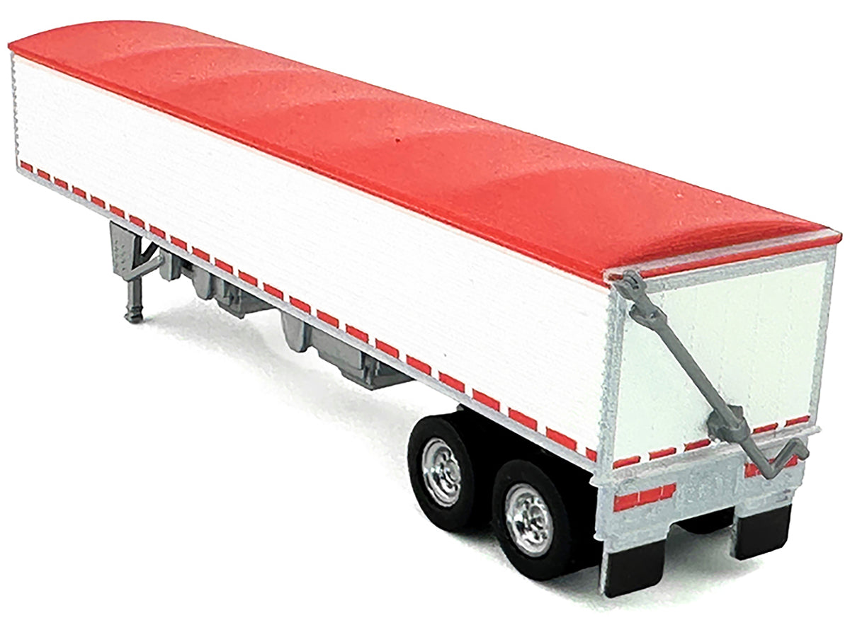 Covered Grain Trailer White with Red Tarp 1/87 (HO) Plastic Model