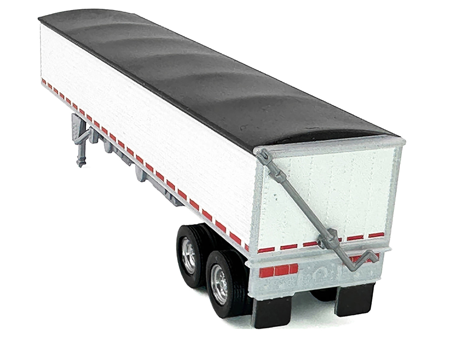 Covered Grain Trailer White with Black Tarp 1/87 (HO) Plastic Model