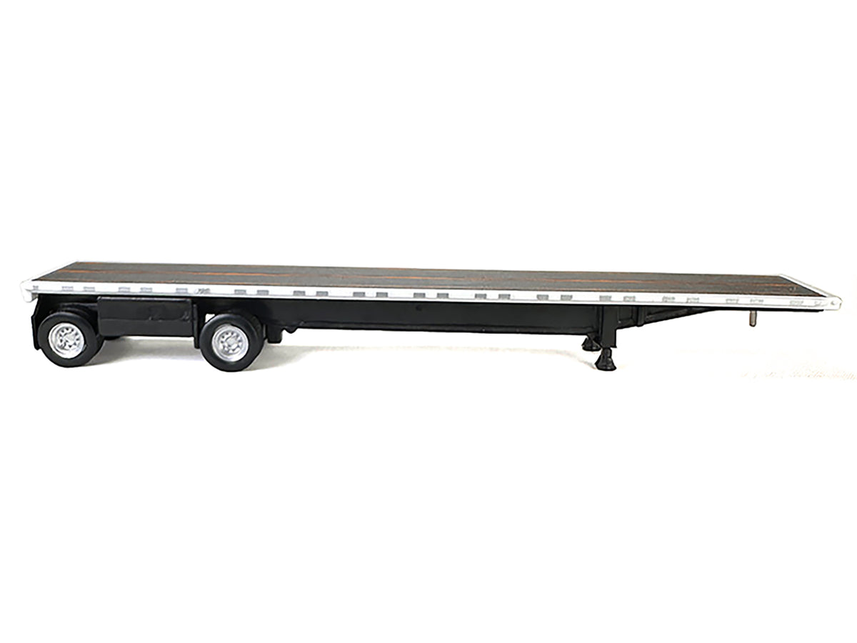 High Boy Spread Axle Flatbed Trailer White 1/87 (HO) Plastic Model