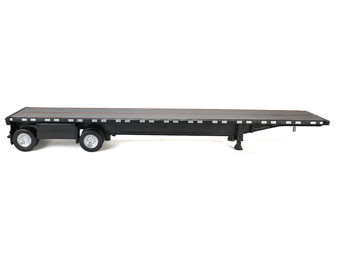 High Boy Spread Axle Flatbed Trailer Black 1/87 (HO) Plastic Model