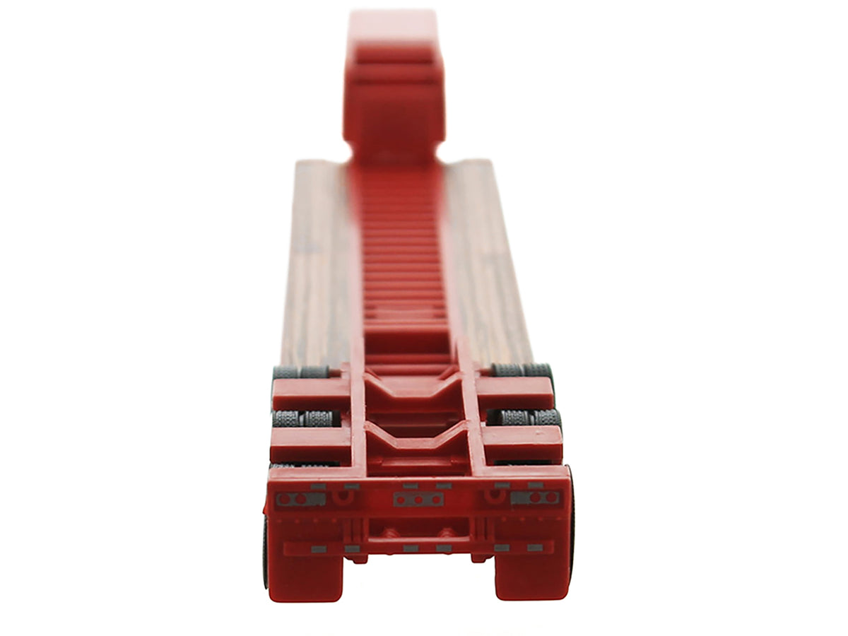 Low Boy Flatbed Trailer Red 1/87 (HO) Plastic Model by HO Logistics