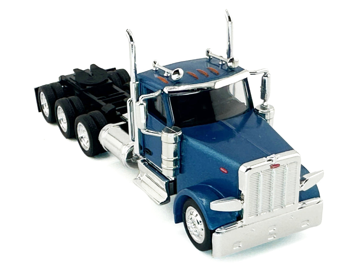 Peterbilt 589 3-Axel Day Cab Blue Metallic 1/87 (HO) Plastic Model
