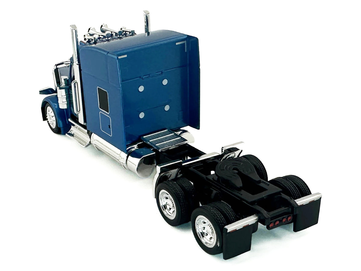 Peterbilt 589 with Stand Up Sleeper Cab Blue Metallic 1/87 (HO) Plastic Model