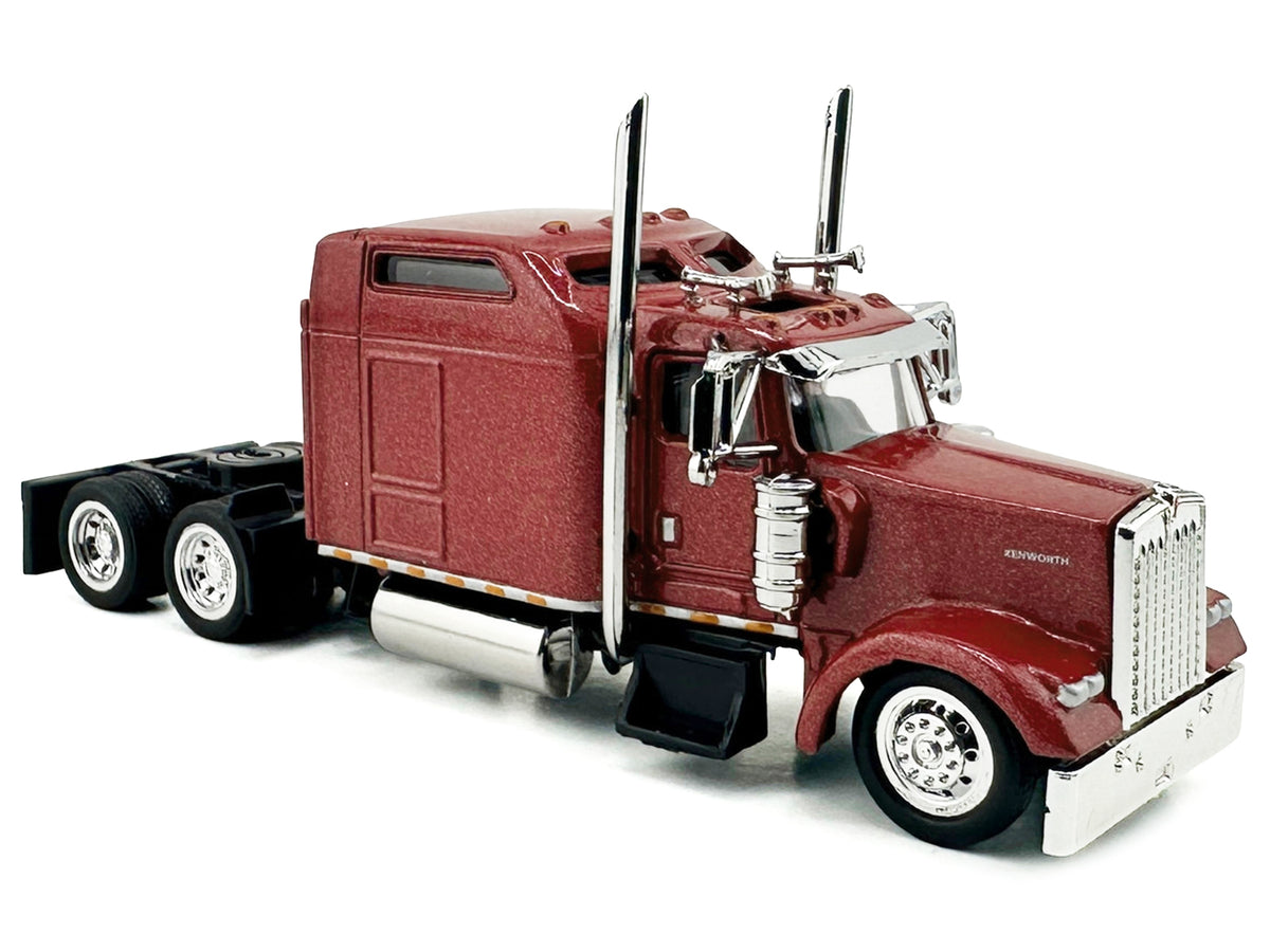 Kenworth W900L Truck Tractor Sleeper Cab Red Metallic 1/87 Scale Plastic Model