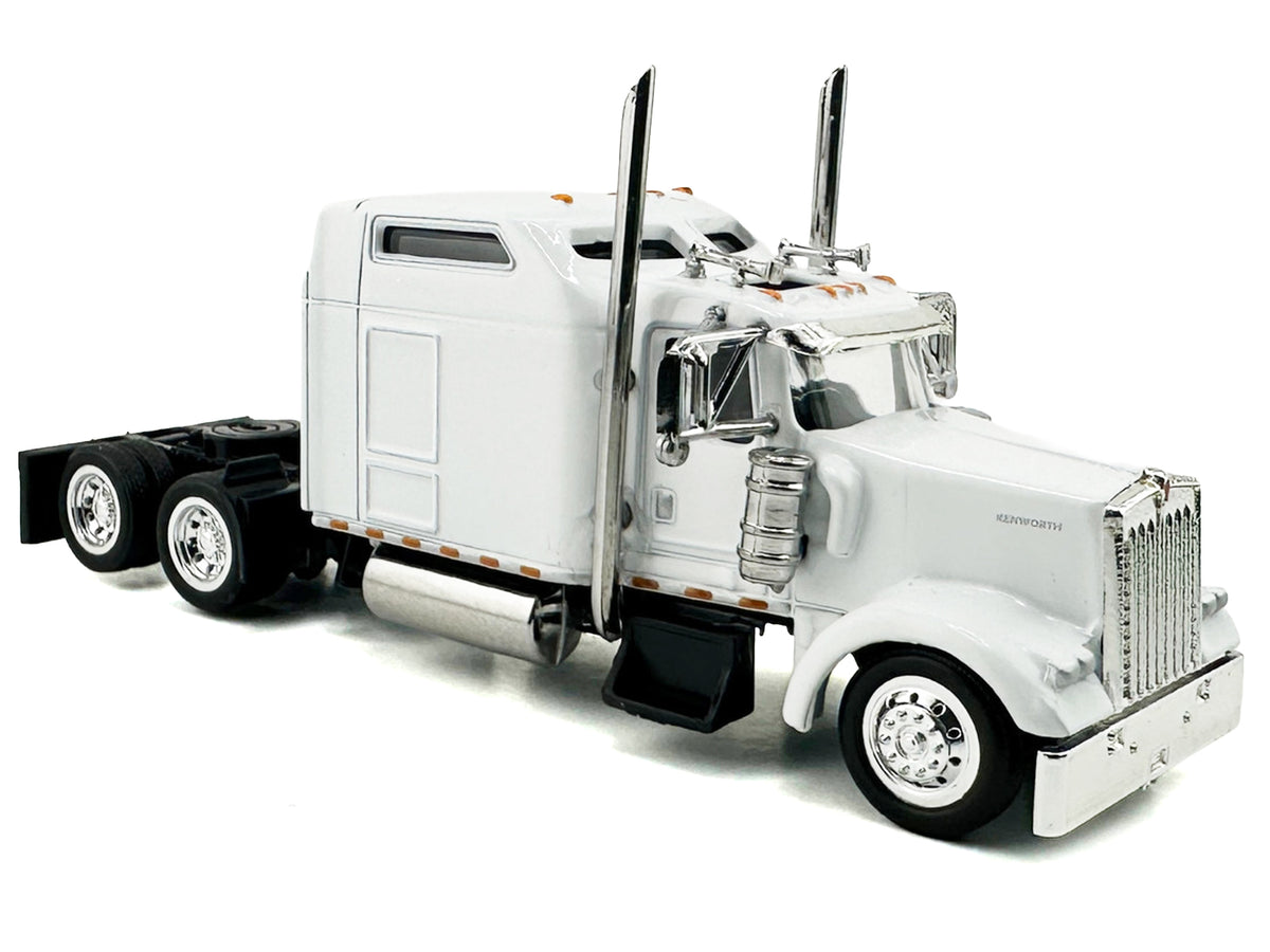 Kenworth W900L Truck Tractor with Sleeper Cab White 1/87 Scale Plastic Model