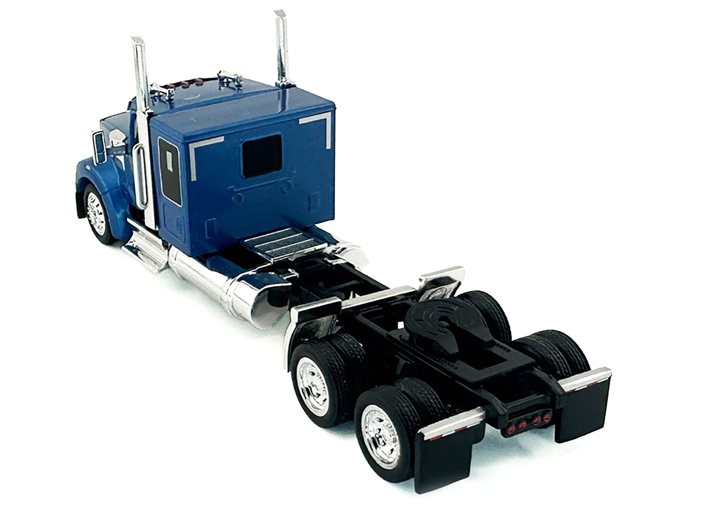 Kenworth W990 with Flat Top Sleeper Cab Blue Metallic 1/87 (HO) Plastic Model