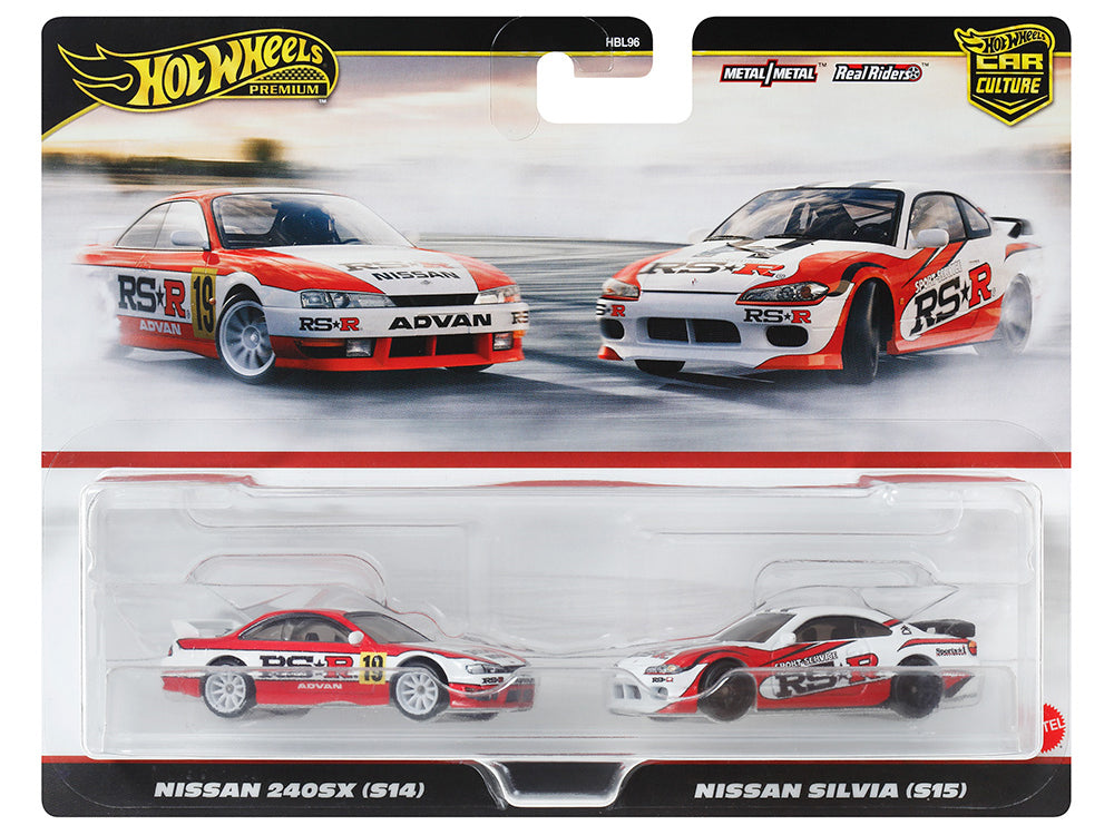 Hot Wheels Nissan 240SX (S14) RHD (Right Hand Drive) #19 Red and White Silvia (S15) "Car Culture" Set of 2 Cars Diecast Model by <h2>Nissan Wheels</h2> <p>High-quality car perfect for collectors enthu