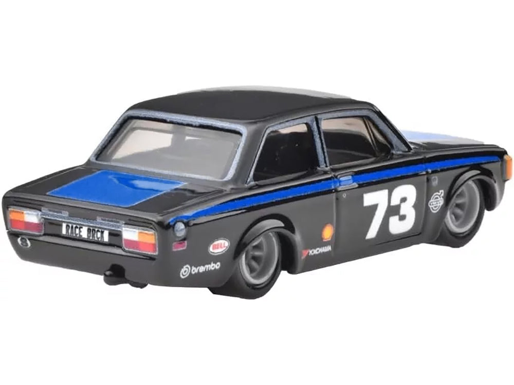 Hot Wheels 1973 Volvo 142 GL #73 Black with Blue Stripes and Hood "Boulevard" Series Diecast Model Car by <h2>1973 Wheels</h2> <p>High-quality perfect for collectors enthusiasts. Features detailed int