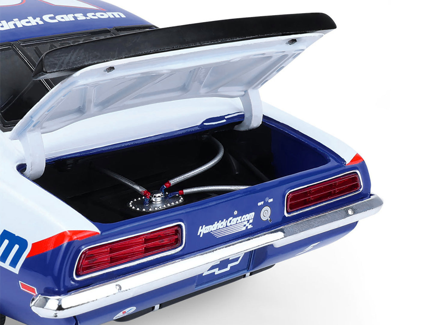 1969 Chevrolet Camaro #5 Kyle Larson "Hendrick Motorsports First Win Tribute" Blue and White with Graphics 1/18 Diecast Model Car by Highway 61