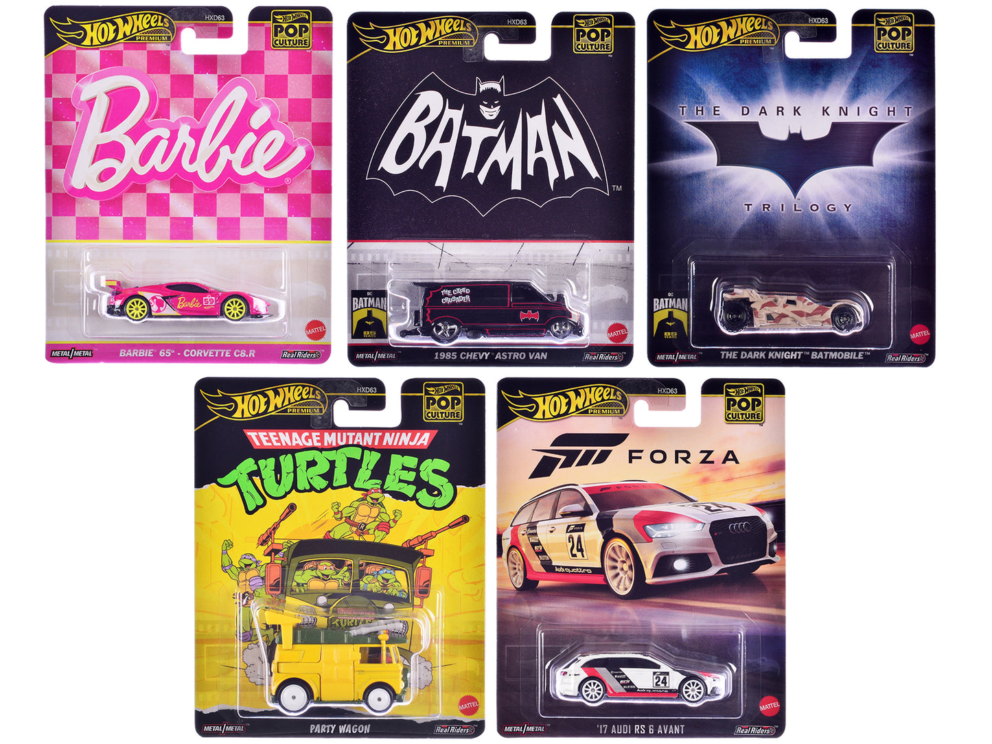 Hot Wheels "Pop Culture 2024" 5 piece Set E "Premium Series" Diecast Model Cars by <h2>"Pop Wheels</h2> <p>High-quality car perfect for collectors and enthusiasts. Features detailed interior exterior