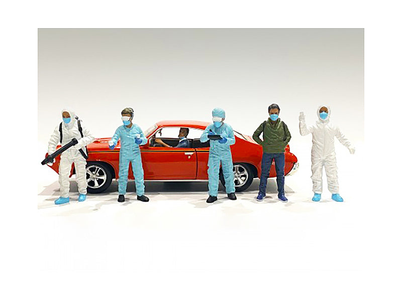 Hazmat Crew 6 piece Figurine Set for 1/24 Scale Models - American Diorama