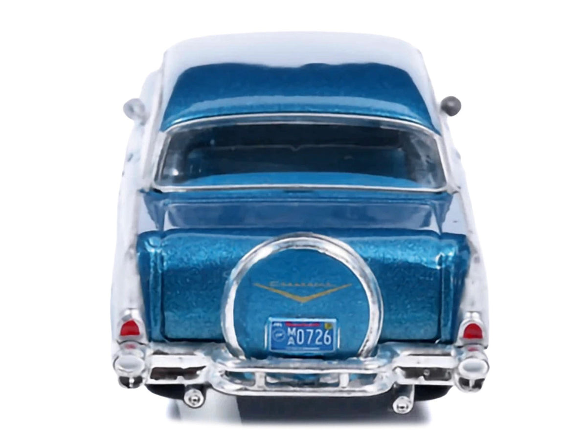 1957 Chevrolet Bel Air Sedan Harbor Blue Metallic Blue Interior 1/64 Diecast
