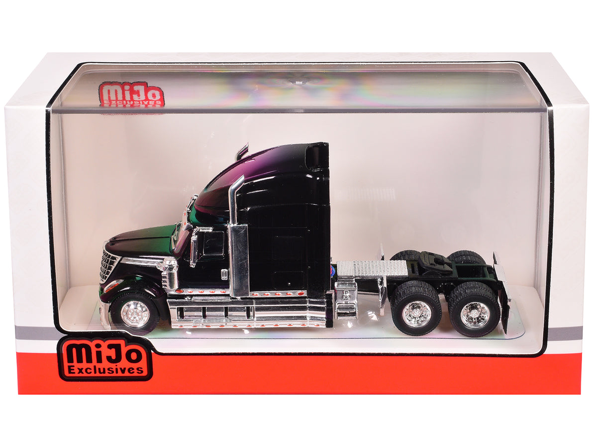 2010 International Lonestar Truck Tractor Black 1/64 Diecast by IXO Models